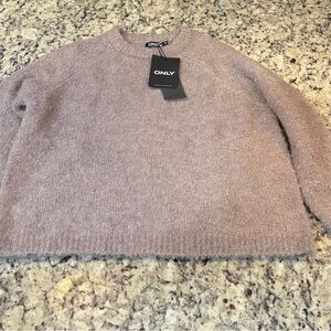 ONLY Women's Soft Mauve Crew Neck Sweater